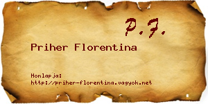 Priher Florentina névjegykártya